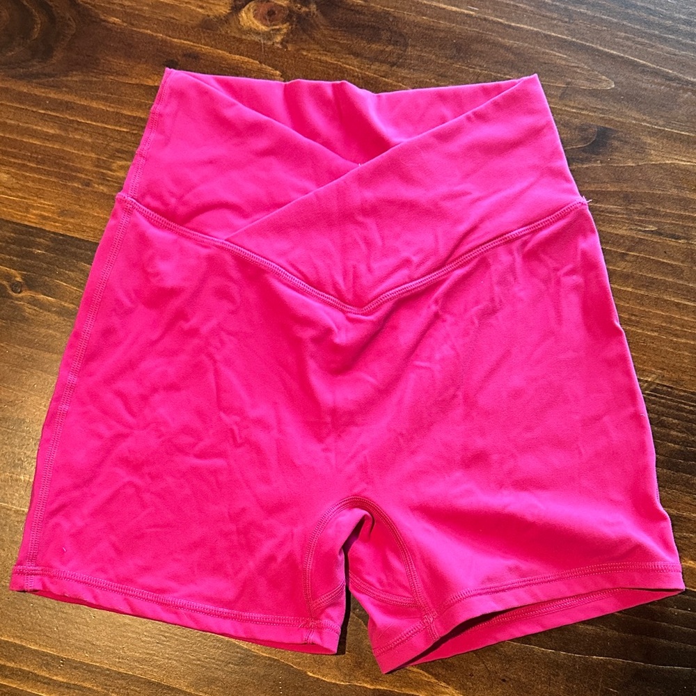 BuffBunny Hot Pink High-Waist Workout Shorts